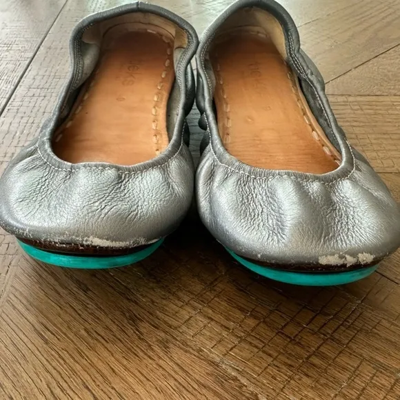 Silver Ballet Flats
