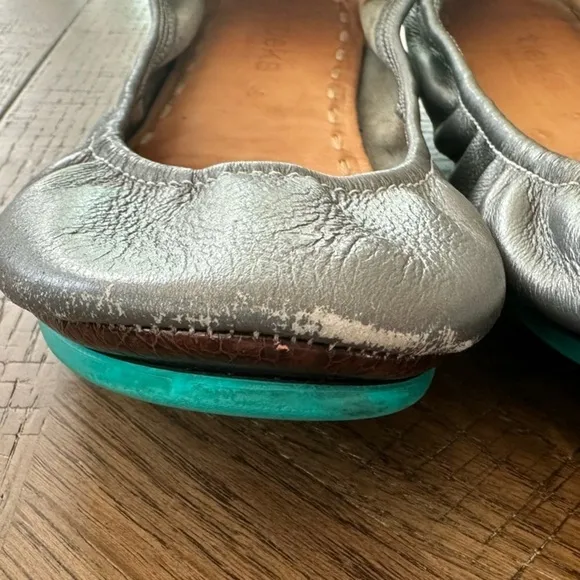 Silver Ballet Flats