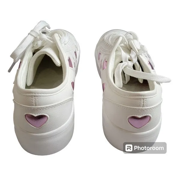 Sincerely‎ Jules 3D Heart Sneakers White/Pink size 9 Casual Comfortable Walking