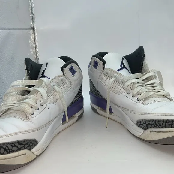 Size 10 - Jordan 3 Retro Mid Dark Iris White Leather Grey Suede (CT8532-105)