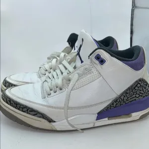 Size 10 - Jordan 3 Retro Mid Dark Iris White Leather Grey Suede (CT8532-105)
