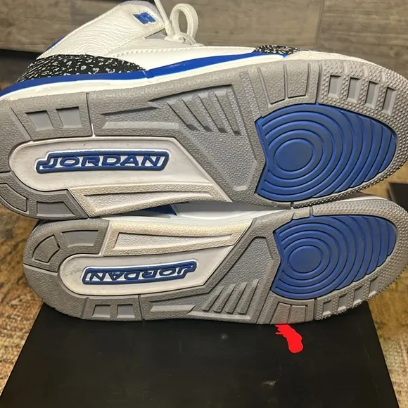 Size 4.5 Air Jordan Retro Sneakers in Racer Blue and White