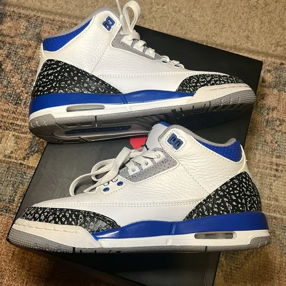 Size 4.5 Air Jordan Retro Sneakers in Racer Blue and White