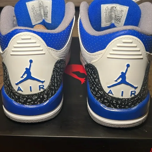Size 4.5 Air Jordan Retro Sneakers in Racer Blue and White