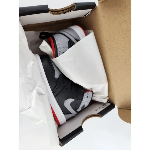 Size 4C - Air Jordan Retro 1 Mid Cement Grey Red Black Toddler - Brand New