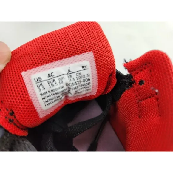 Size 4C - Air Jordan Retro 1 Mid Cement Grey Red Black Toddler - Brand New