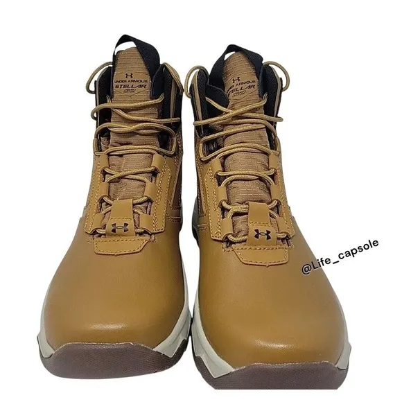 Size 6Y Under Armour Stellar‎ G2 6&quot; Tactical Boots Hiking Brown Outdoor Boys New