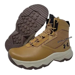 Size 6Y Under Armour Stellar‎ G2 6&quot; Tactical Boots Hiking Brown Outdoor Boys New