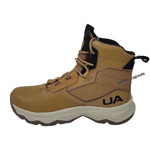 Size 6Y Under Armour Stellar‎ G2 6&quot; Tactical Boots Hiking Brown Outdoor Boys New