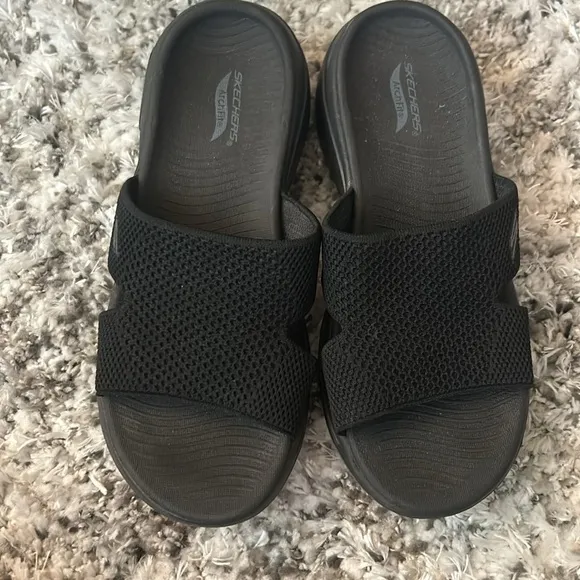 Skechers Black Arch Fit Slide Sandals
