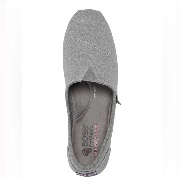 SKECHERS BOBS GRAY CASUAL FLATS