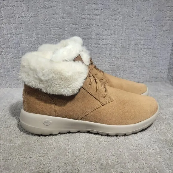 Skechers On The Go Joy Women's Size US 9.5 Chestnut Shearling Fur lined Boots.