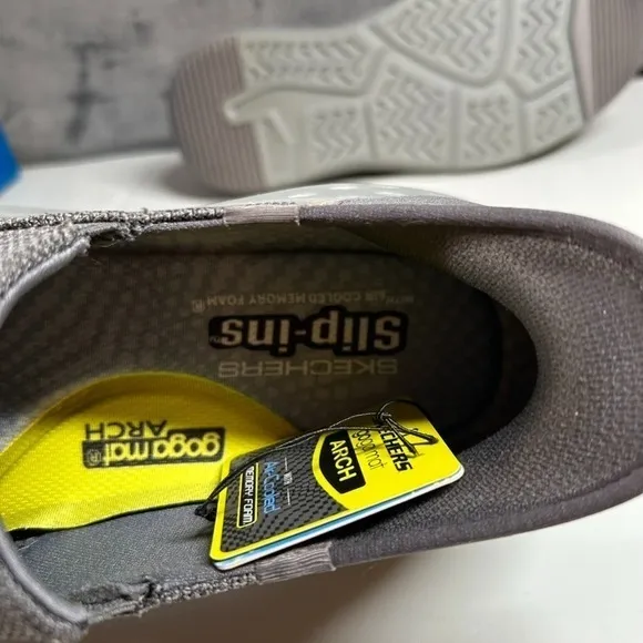 Skechers Slip-Ins Parson Relaxed Fit Moccasin‎ Loafers Comfort Shoes Gray Mens 8