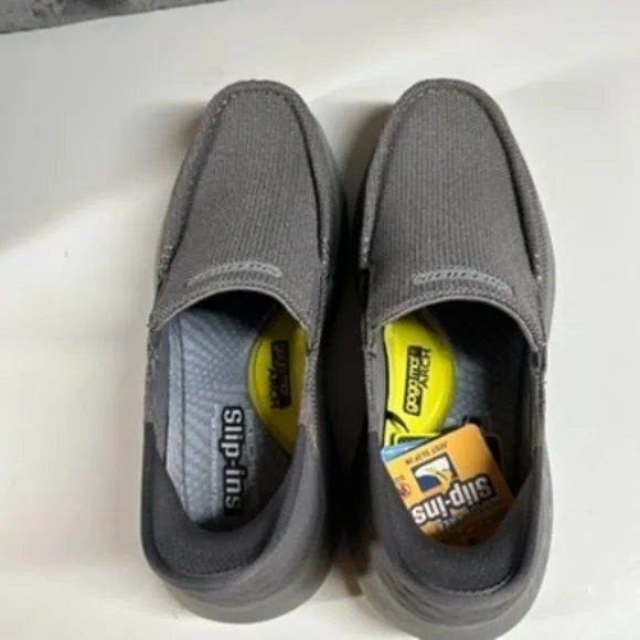 Skechers Slip-Ins Parson Relaxed Fit Moccasin‎ Loafers Comfort Shoes Gray Mens 8
