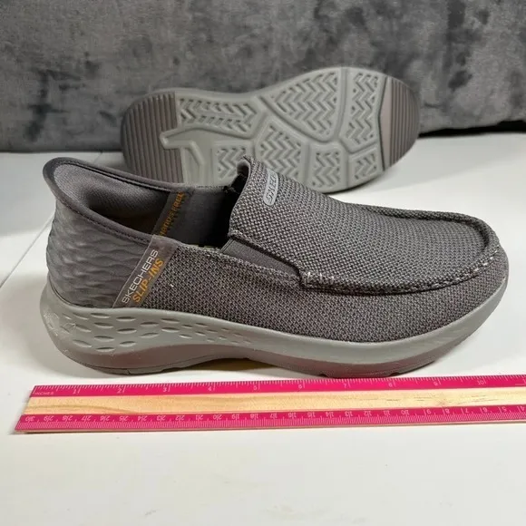Skechers Slip-Ins Parson Relaxed Fit Moccasin‎ Loafers Comfort Shoes Gray Mens 8