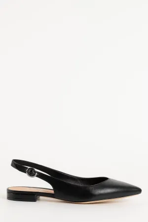 Slingback Flat Malin 600 | Svart Skinn