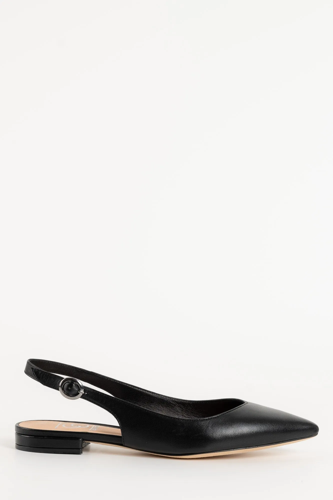Slingback Flat Malin 600 | Svart Skinn