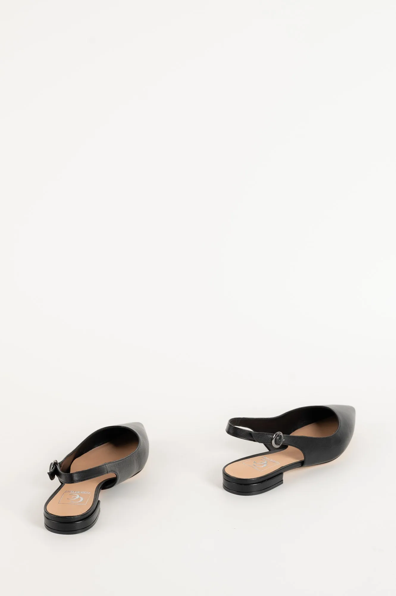 Slingback Flat Malin 600 | Svart Skinn