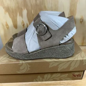Sofft Faedra Light Grey Ankle Strap Sandals Women’s Size 9.5