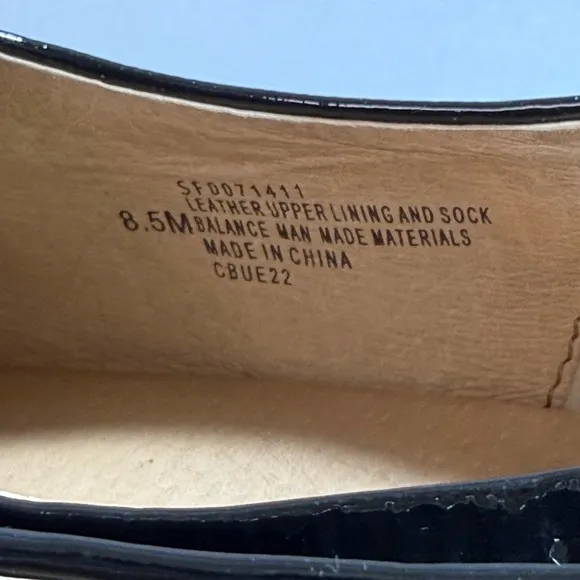 SOFFT Prewitt Black Patent Leather Gold Buckle Loafers with Lug Sole