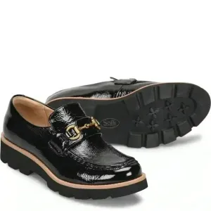Sofft Women's Prewitt Horsebit Patten Leather Black Loafers Size 9.5