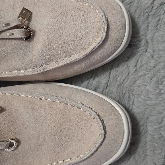 Soft suede cream blush lightweight loafers