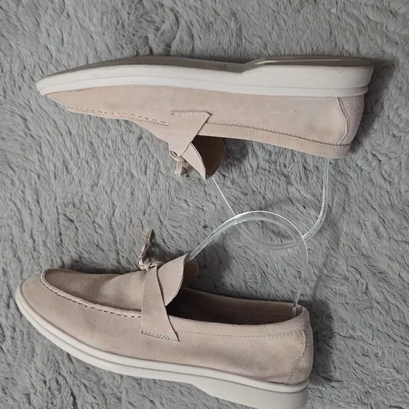 Soft suede cream blush lightweight loafers