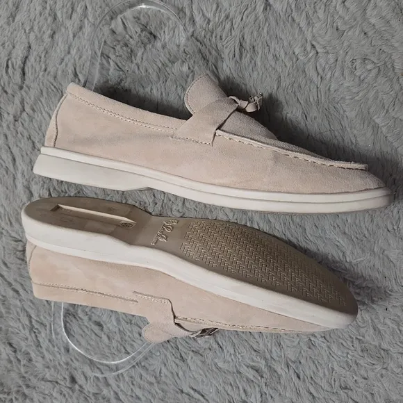 Soft suede cream blush lightweight loafers