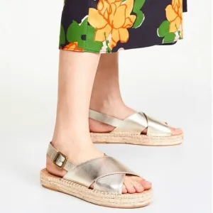 SOLUDOS Eloise Espadrille Sandals Platinum