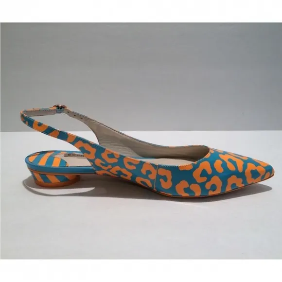 Sophia Webster Printed Patent Leather Slingback Flats Size 37EU NEW