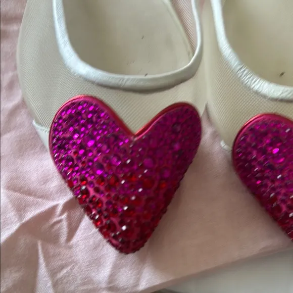 Sophia Webster White and Pink Heart Women's Shoes