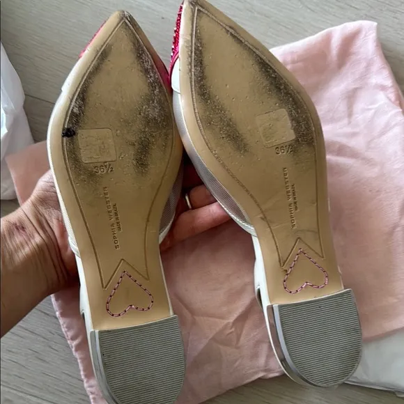 Sophia Webster White and Pink Heart Women's Shoes