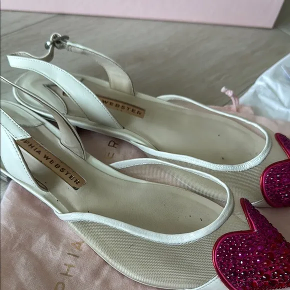 Sophia Webster White and Pink Heart Women's Shoes