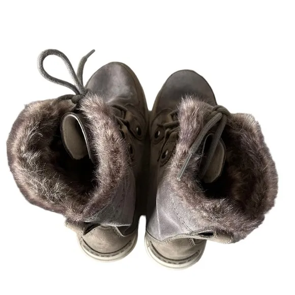 Sorel Boots NL-3039-052 Explorer Joan Shearling  Gray Leather Bootie Siz…