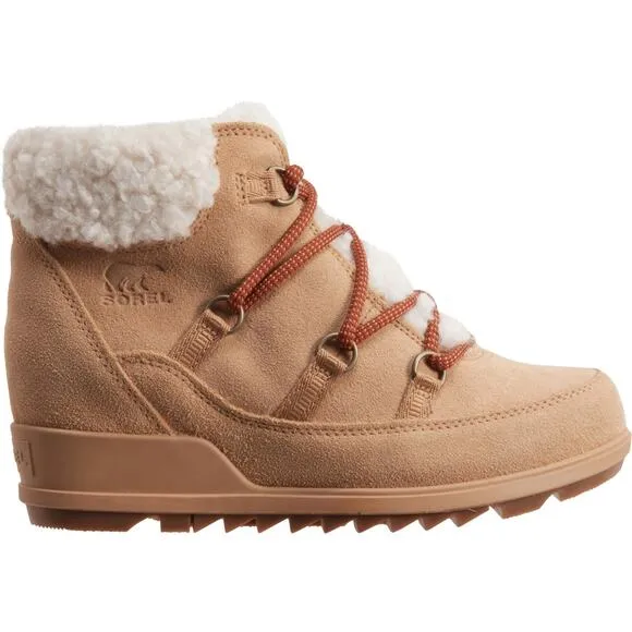 Sorel Boots Womens 9 Evie Cozy Lace Up Wedge Booties Waterproof Suede NWT