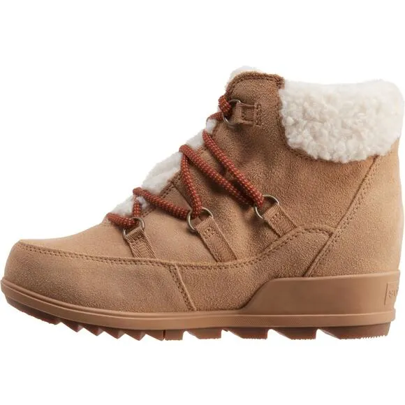 Sorel Boots Womens 9 Evie Cozy Lace Up Wedge Booties Waterproof Suede NWT