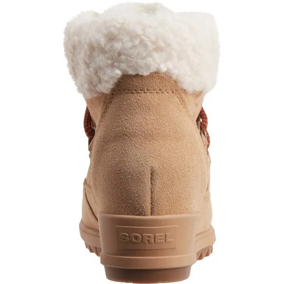 Sorel Boots Womens 9 Evie Cozy Lace Up Wedge Booties Waterproof Suede NWT