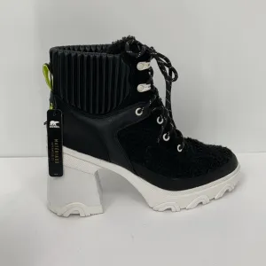 Sorel Brex Cozy lace-up chunky boots winter black shearling waterproof hiking 11