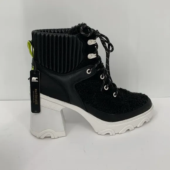Sorel Brex Cozy lace-up chunky boots winter black shearling waterproof hiking 11