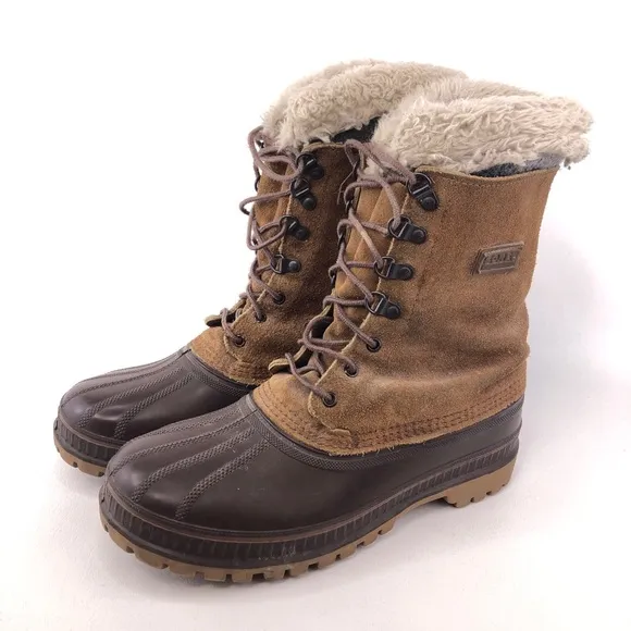 Sorel Brown Leather Waterproof Winter Snow Boots 9