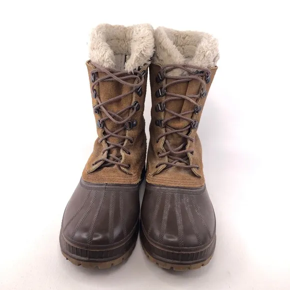 Sorel Brown Leather Waterproof Winter Snow Boots 9