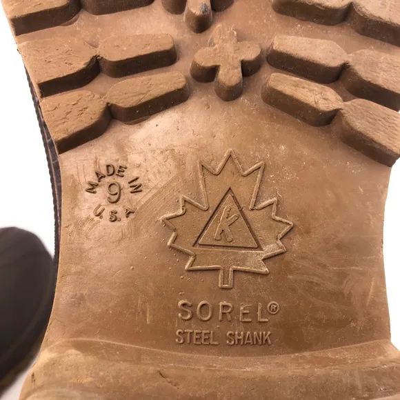 Sorel Brown Leather Waterproof Winter Snow Boots 9