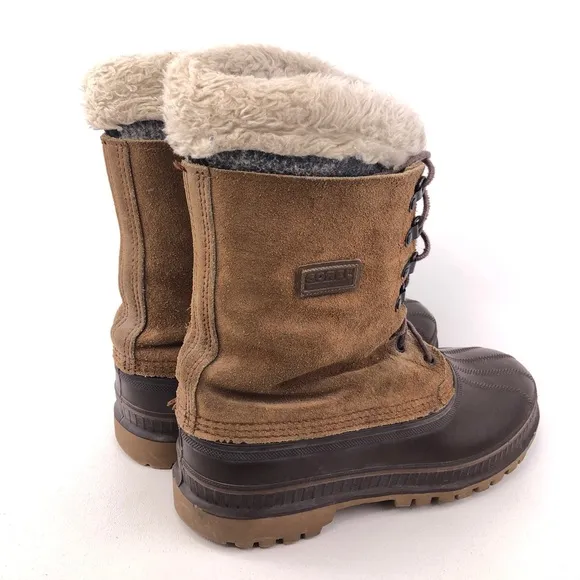 Sorel Brown Leather Waterproof Winter Snow Boots 9