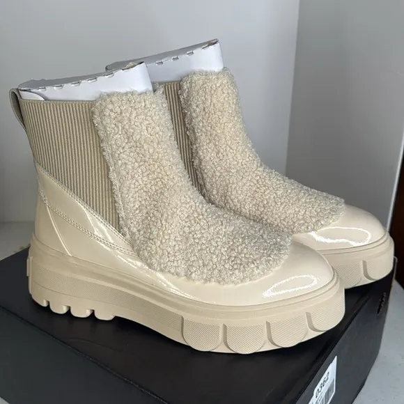SOREL Caribou X Boot Cozy Faux Shearling Trim Chelsea Boots Sz 11