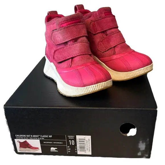 SOREL Children’s Out n About Classic Waterproof Snow Girls Boots Pink Sz 10