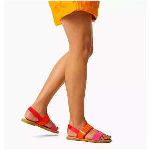Sorel Ella lll Slingback Sandals Adjustable Strap Pink Orange Like New