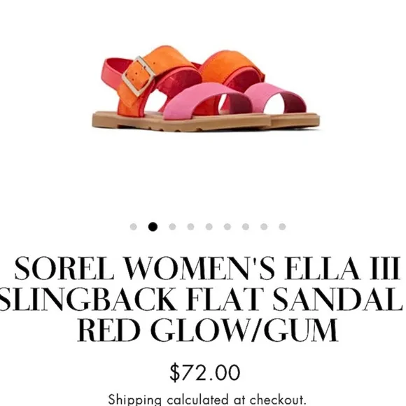 Sorel Ella lll Slingback Sandals Adjustable Strap Pink Orange Like New