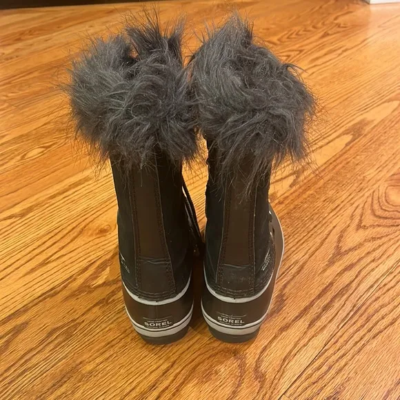 Sorel Girl’s Black Snow Boots Fur Lined Size 3