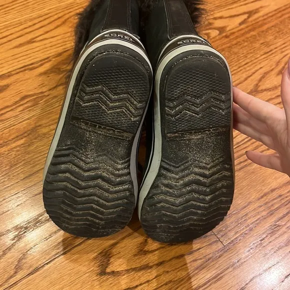 Sorel Girl’s Black Snow Boots Fur Lined Size 3