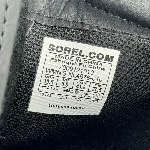 Sorel Hi Line Hiking Boot Women's SZ 10.5 Black Suede Leather NEW Athletic Chunk